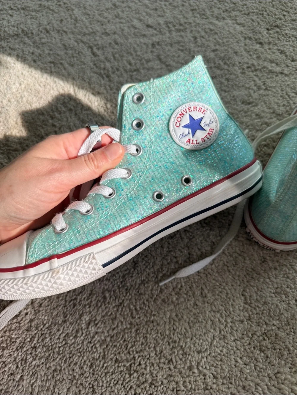 Converse Chuck Taylor All Star Kids High-Top Sneakers - Mint sparkle